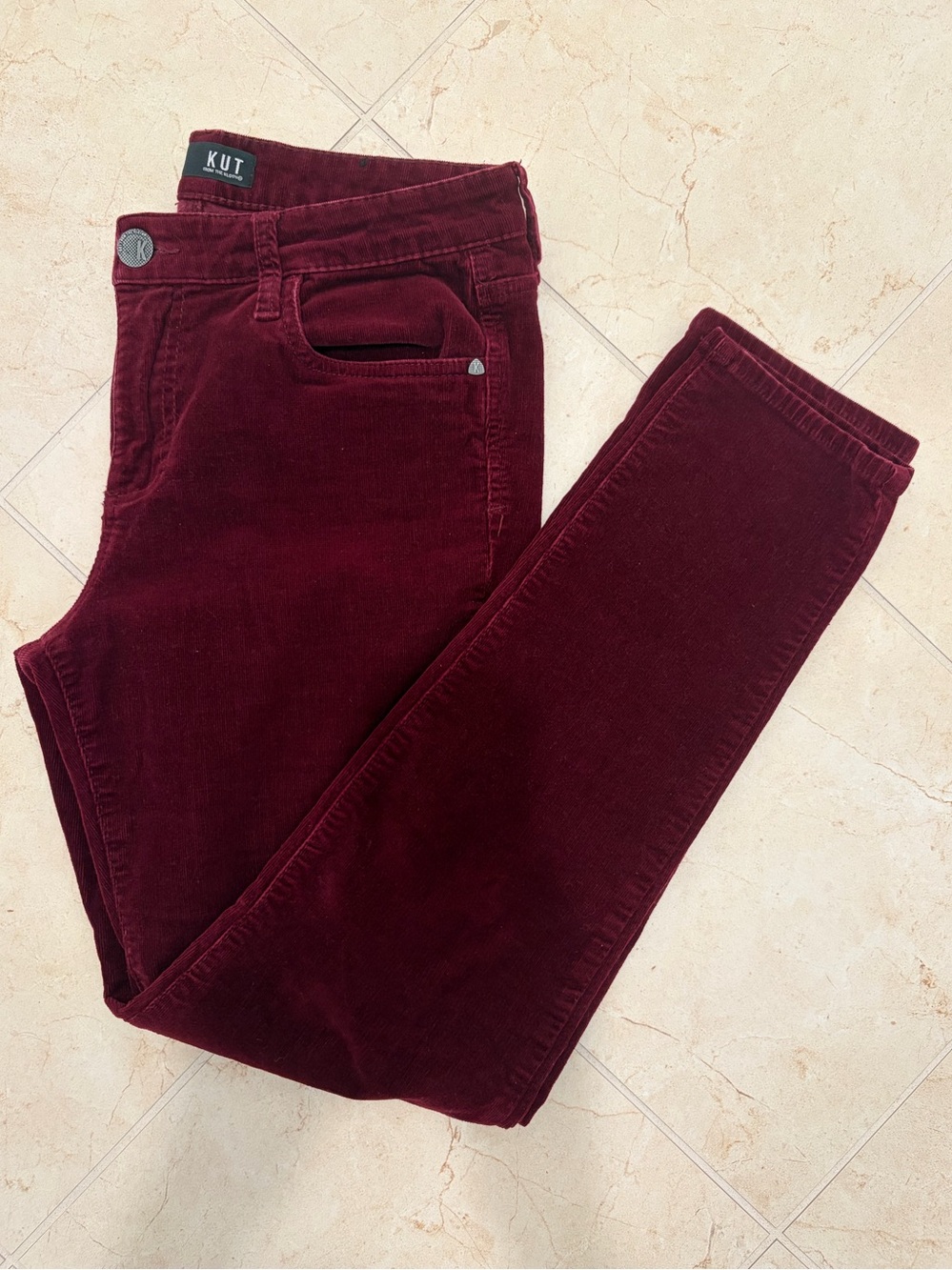 Kut from the Kloth Burgundy Corduroy Pants, Size 10